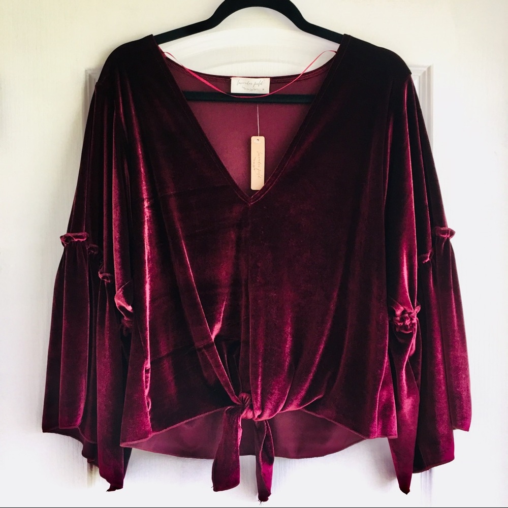 Anthropologie Lavender Field Velvet Top